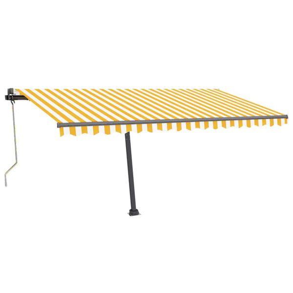 vidaXL Tenda da Sole Autoportante Automatica 400x350 cm Gialla Bianca