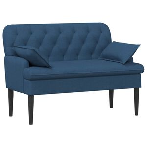 vidaXL Loveseat con bottoni imbottiti Blu 111 x 68 x 80 cm Tessuto