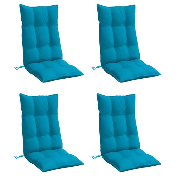 vidaXL Cuscini Sedia con Schienale Alto 4 pz Blu Chiaro Tessuto Oxford