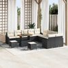 vidaXL Set Divano da Giardino con cuscino 13 pcs Nero Poly Rattan