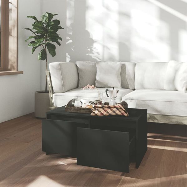 vidaXL Tavolino da Salotto Nero 90x50x41,5 cm in Legno Multistrato