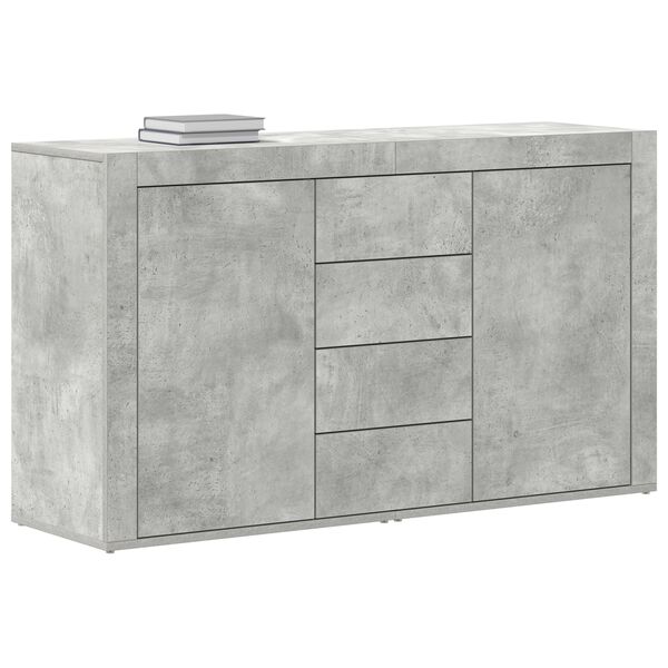vidaXL Credenza Grigio cemento 120 x 36 x 69 cm Legno multistrato