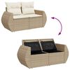 vidaXL Set Divano da Giardino 5 pz con Cuscini Beige Polyrattan Acacia