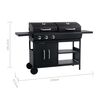 vidaXL Barbecue Combinato Carbone e Gas 3 Fuochi