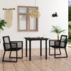 vidaXL Set da Pranzo da Giardino 3 pz in Rattan PVC Nero