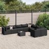 vidaXL Set Divani da Giardino 10pz con Cuscini in Polyrattan Nero
