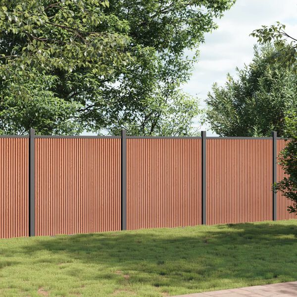 vidaXL Pannello di Recinzione Marrone 526x186 cm in WPC