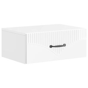 vidaXL Mobiletto da notte a muro Bianco Lucido 49 x 34,5 x 20 cm