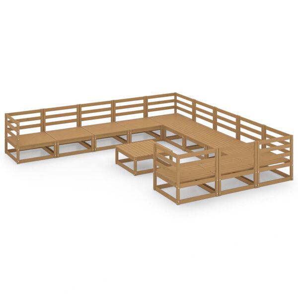 vidaXL Set Divani da Giardino 12 pz in Legno Massello di Pino