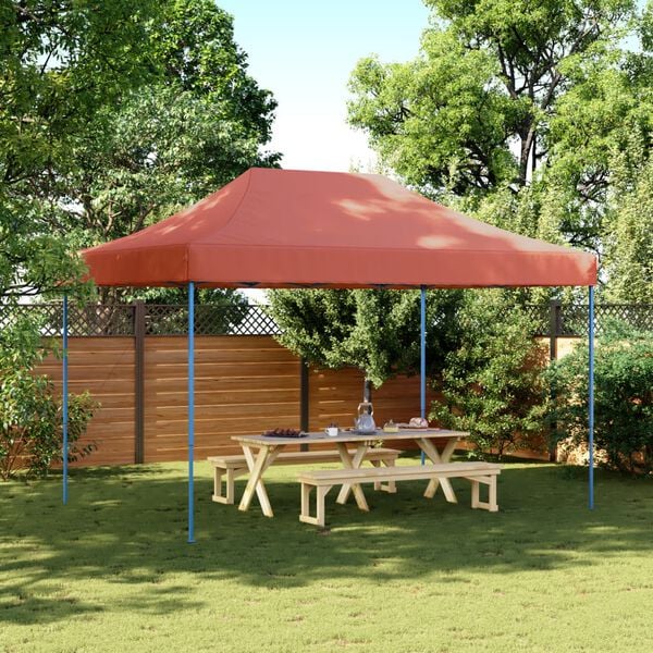 vidaXL Tenda da Festa Pieghevole Pop-Up Terracotta 410x279x315 cm