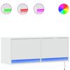 vidaXL Mobile TV a Parete con Luci LED Bianco 100x31x35 cm