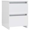 vidaXL Comodini 2pz Bianco Lucido 30x30x40 cm in Legno Multistrato