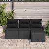 vidaXL Set di divani con cuscino 4 pcs Nero polyrattan