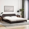 vidaXL Letto con Materasso Dover Marrone Scuro 180x200cm Tessuto