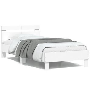 vidaXL Giroletto con Testiera Bianco 100x200 cm in Legno Multistrato