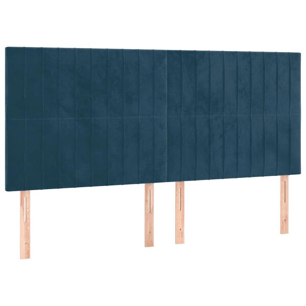 vidaXL Testiera Blu Scuro 200x5x118/128 cm Velluto