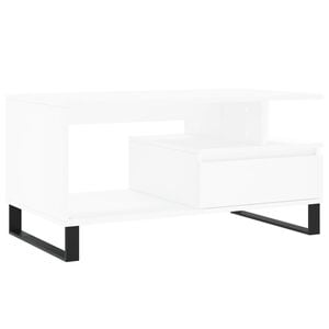 vidaXL Tavolino da Salotto Bianco 90x49x45 cm in Legno Multistrato