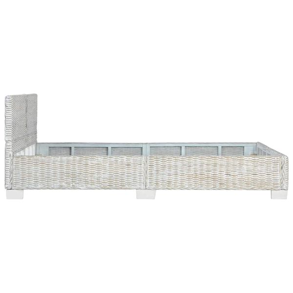 vidaXL Giroletto senza Materasso Grigio Vero Rattan 140x200 cm