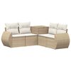 vidaXL Set di divani 5 pz Beige e Bianco Crema