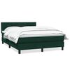 vidaXL Giroletto a Molle con Materasso Verde Scuro 160x220 cm Velluto