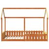 vidaXL Giroletto Casetta Bambini Marrone Cera 90x190 cm Massello Pino