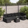vidaXL Set Divani da Giardino con Cuscini 8 pz Nero in Polyrattan