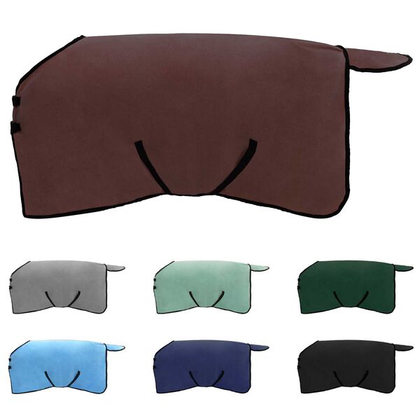 vidaXL Coperta per Cavalli Marrone Scuro Completo Poliestere