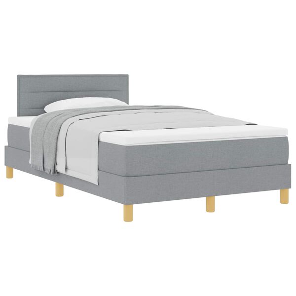 vidaXL Letto a molle con materasso Grigio chiaro 120 x 190 cm Tessuto