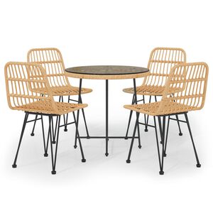 vidaXL Set da Pranzo da Giardino 5 pz in Polyrattan