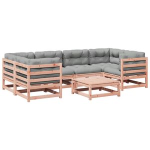vidaXL Set Divani Giardino 7 pz Cuscini Legno Massello Abete Douglas