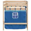 vidaXL Letto a Soppalco con Tende Bambini Blu 90x200 cm Massello Pino