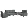 vidaXL Set di divani 3 pcs Grigio Scuro Tessuto