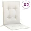 vidaXL Cuscini Sedia Schiena Bassa 2 pz Crema M&eacute;lange 100x50x4 Tessuto