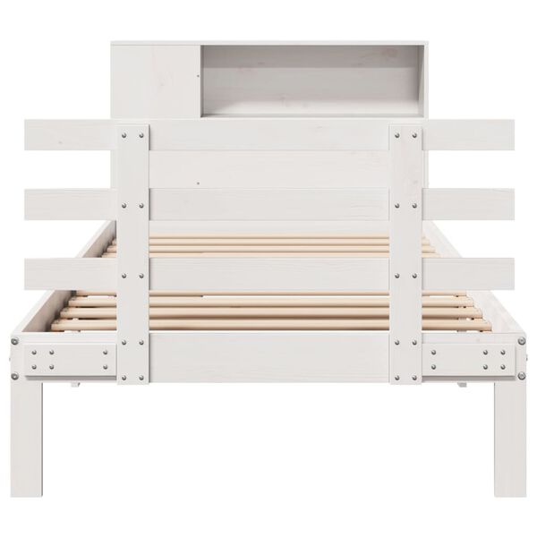 vidaXL Letto Libreria senza Materasso Bianca 90x200 cm Legno di Pino