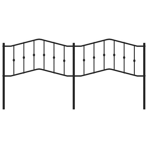 vidaXL Testiera in Metallo Nero 193 cm