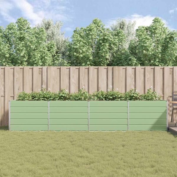 vidaXL Fioriera Verde Pastello 195 x 100 x 45 cm Acciaio zincato