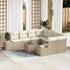 vidaXL Set Divano da Giardino con cuscino 9 pcs Beige polyrattan