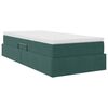 vidaXL Letto con contenitore e materasso Verde Scuro 90 x 190 cm