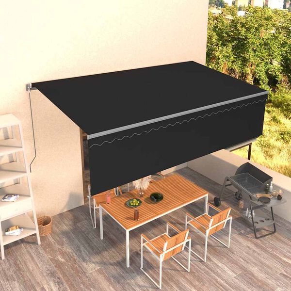 vidaXL Tenda Sole Retrattile Manuale con Parasole 5x3m Antracite