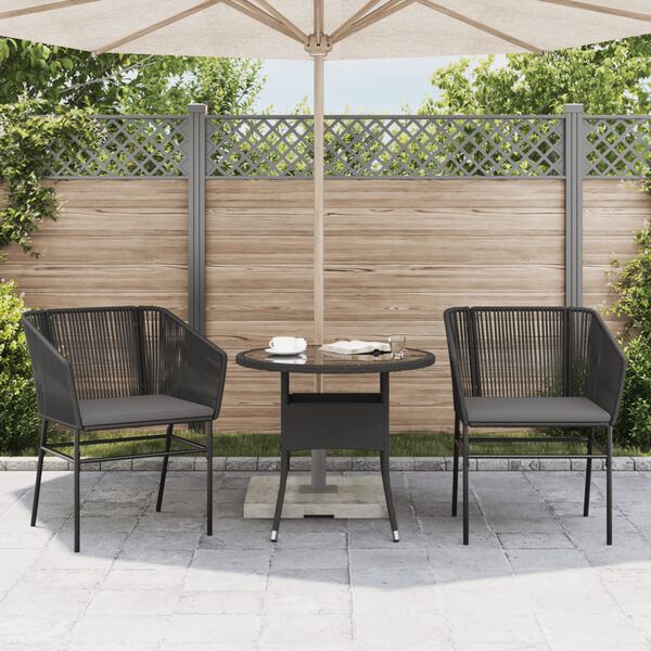 vidaXL Sedie da Giardino con Cuscini 2 pz Nere in Polyrattan
