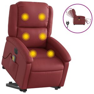 vidaXL Poltrona Alzapersona Reclinabile Rosso Vino in Similpelle