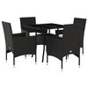 vidaXL Set da Pranzo da Giardino con Cuscini 5 pz Polyrattan e Vetro
