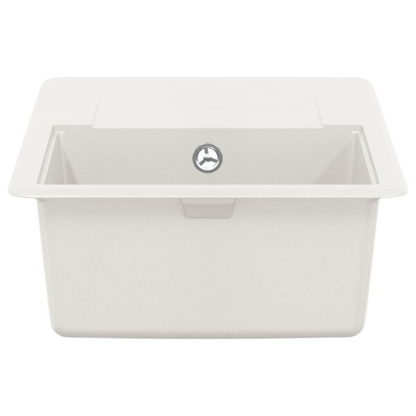 vidaXL Lavello Bianco 670 x 460 mm 80% Quarzo e 20% Resina