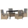 vidaXL Set da Pranzo per Giardino 5 pz Beige e Grigio Chiaro