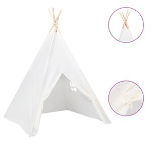 vidaXL Tenda Tipi Bimbi Borsa Bianco Microfibra Strisce 120x120x150cm
