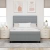 vidaXL Letto a molle con materasso Grigio chiaro 160 x 200 cm Tessuto