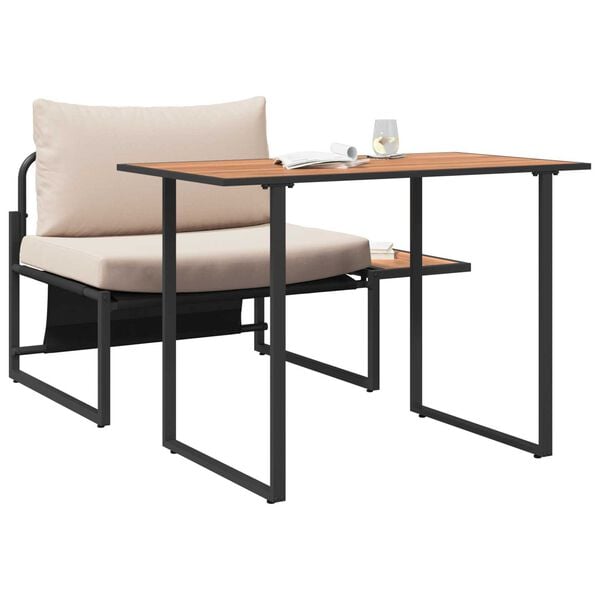 vidaXL Set da Pranzo per Giardino 2 pcs Talpa Acciaio