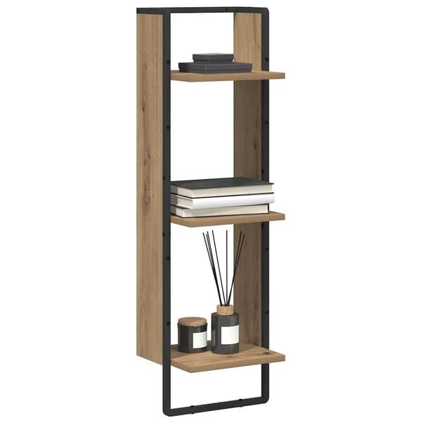 vidaXL Scaffale da parete Rovere artigianale 30 x 25 x 100 cm