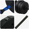 vidaXL Set di Manubri 2-in-1 Nero e Blu 121 x 19,5 x 19,5 cm