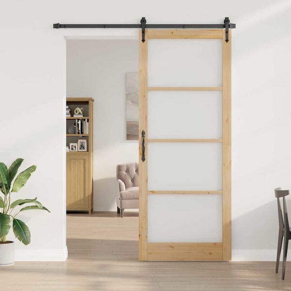 vidaXL Porta scorrevole Naturale 83 x 232 cm